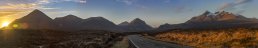 The panoramic view across the Red Cuillin towards Sgurr nan Gillean and Am Basteir