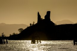 Caisteal Maol in silhouette